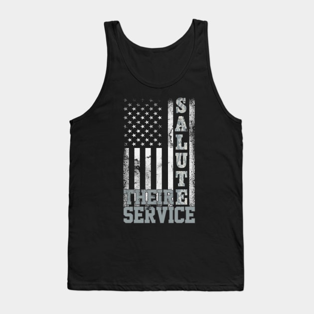 US Air Force T-Shirt Salute Their Service - Air Force Veteran Gift Tank Top by Otis Patrick